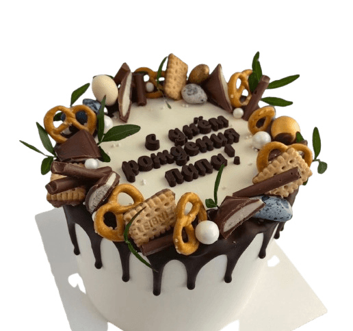 Торт на День Рождения для Папы с шоколадным декором