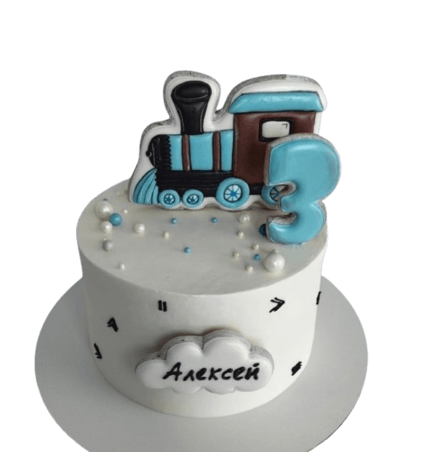 Детский торт с паровозиком на 3 года для мальчика