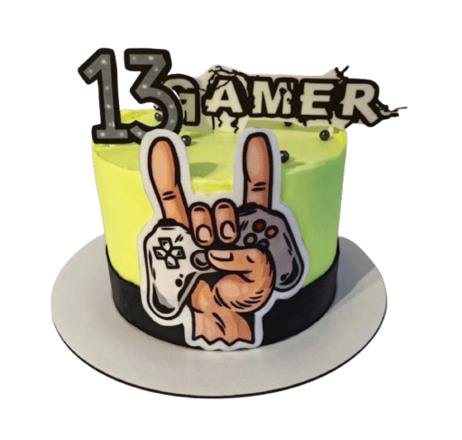Торт для геймера на 13 лет с ярким дизайном