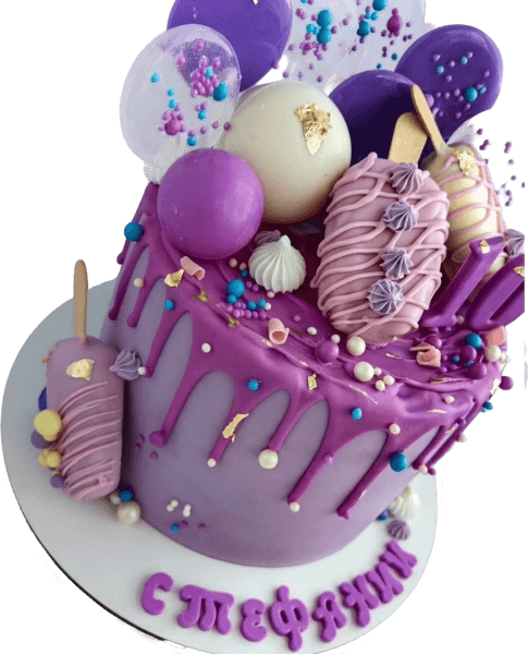 Торт лавандовая фантазия с яркими акцентами